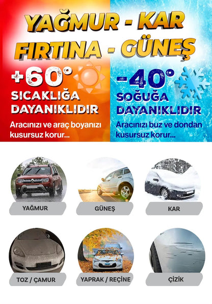 4 Mevsim Premium Oto Branda | Su Geçirmez, UV Korumalı, Yırtılmaz